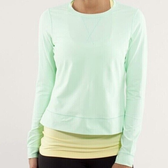 Lululemon Run: Warm Up Crew Fresh Teal (Mint Green) Size 8 - Picture 6 of 7
